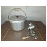 Meat grinder and Paramount aluminum stock pot