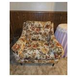 floral upholstered armchair
