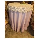 Round table with table cloth