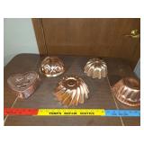 Copper jelly molds wall hangings