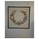Embroidered framed art and unframed