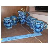 Inarco Mood Indigo blue art pottery 6ct