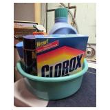 Tub of laundry supplies