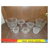 Lead crystal candy dishes creamers and sugar