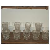 9 Vintage 1950 Hazel Atlas StemWare Glass Big Top
