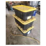 HDX Tough Totes Plastic Storage Bins 17 Gallon and 27 Gallon Stackable Containers Set of Three