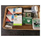 Assorted Box of Fasteners Including Arrow Staples, Grip-Fast Nails, and Teks Screws