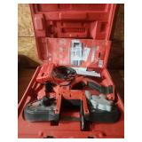 Milwaukee M18 Cordless Band Saw Catalog Number 2629-20 with Case Charger and Blades