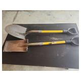 Two Truper PRO D-Handle Shovels with Steel Blades