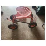 Rolling Garden Cart with Swivel Seat and Storage Tray