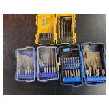 Dewalt and Kobalt Drill Bit and Driver Sets in Storage Cases