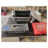 Rubbermaid ActionPacker, Milwaukee Molded Plastic Case, and Metal Tool Box