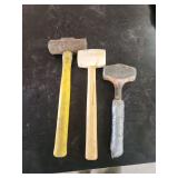 Three-Piece Hand Mallets and Sledge Hammers Lot