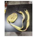 Yellow Synthetic Webbing Tow Strap with Reinforced Loops