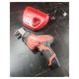 Milwaukee M12 Hackzall Cordless Reciprocating Saw and Battery Charger