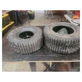 Two Mixed Size Pneumatic Lawn and Garden Tires with Inner Tubes