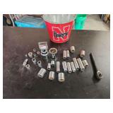 Assorted Drive Sockets and Ratchet Tool Group