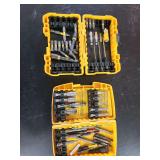 Two Dewalt Plastic Storage Cases with Screwdriver Bits and Nut Drivers