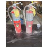 Two Buckeye Fire Equipment Fire Extinguishers with Koorsen Inspection Tags
