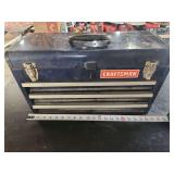 Craftsman Blue Metal Tool Box with Three Drawers and Contents