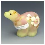 Fenton Burmese Decorated & Signed Polar Bear Fenton Burmese Decorated & Signed Polar Bear