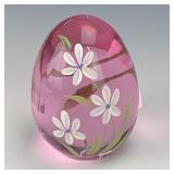 Fenton Rosalene Decorated & Signed Egg Fenton Rosalene Decorated & Signed Egg