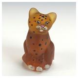 Fenton Amber Decorated & Signed Leopard Fenton Amber Decorated & Signed Leopard