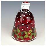Fenton Red Decorated & Signed Bell Fenton Red Decorated & Signed Bell