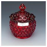 Fenton Ruby Red Hobnail Covered Dish Fenton Ruby Red Hobnail Covered Dish