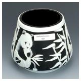Fenton Black & White Kelsey Panda Vase Fenton Black & White Kelsey Panda Vase