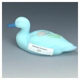 Fenton Blue Decorated & Signed Duck Fenton Blue Decorated & Signed Duck