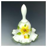 Fenton Decorated & Signed Green Crest Bell Fenton Decorated & Signed Green Crest Bell