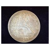 1847 Seated Liberty Silver Dollar