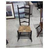Antique Rush Seat Ladder Back Rocker