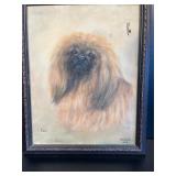 Painting on Board of Dog signed MA Timons