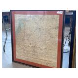 Vintage European Framed Map