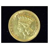 1854 $3 Dollar Gold Piece