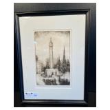 Washington Monument Etching Signed AH Schmidt