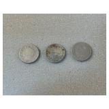 3 V Nickels 1899, 1903, 1906