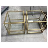 Pair of Metal & Glass Contemporary End Tables