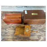2 Wooden Jewelry Boxes & Scoop