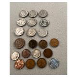 Collection of Dimes, Nickels & Pennies