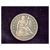 1868 Sitting Liberty Silver Dollar