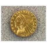 1915 $2 1/2 Indian Head Gold Piece