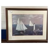 Contemporary Framed Sailing Print