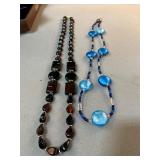 2 Glass Beaded Necklaces