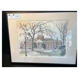 Signed Colored Print of Gilman Hall