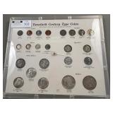 Twentieth Century Type Coins in Display