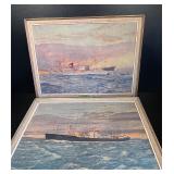 2 Paintings of Ship Liners