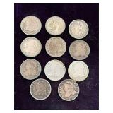 11 Capped Bust Silver Dimes
